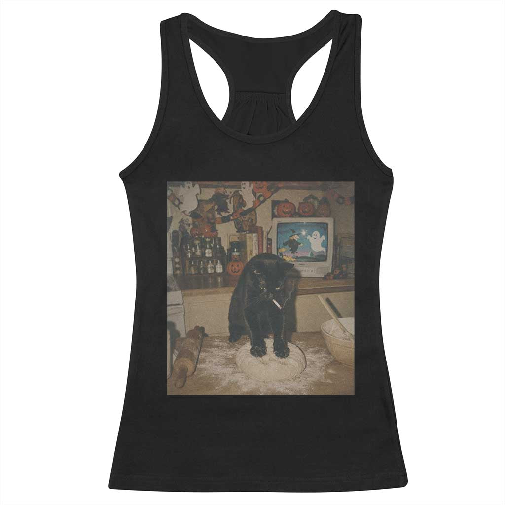 Spooky Biscuits Bakery Racerback Tank Top Funny Black Cat Halloween Gift