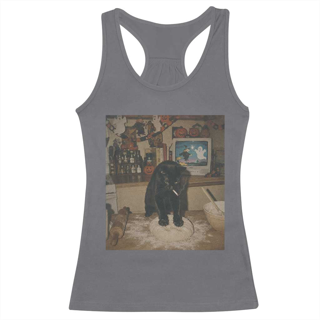 Spooky Biscuits Bakery Racerback Tank Top Funny Black Cat Halloween Gift
