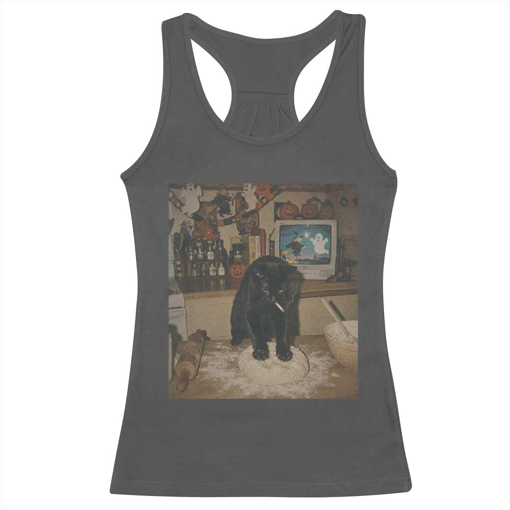 Spooky Biscuits Bakery Racerback Tank Top Funny Black Cat Halloween Gift