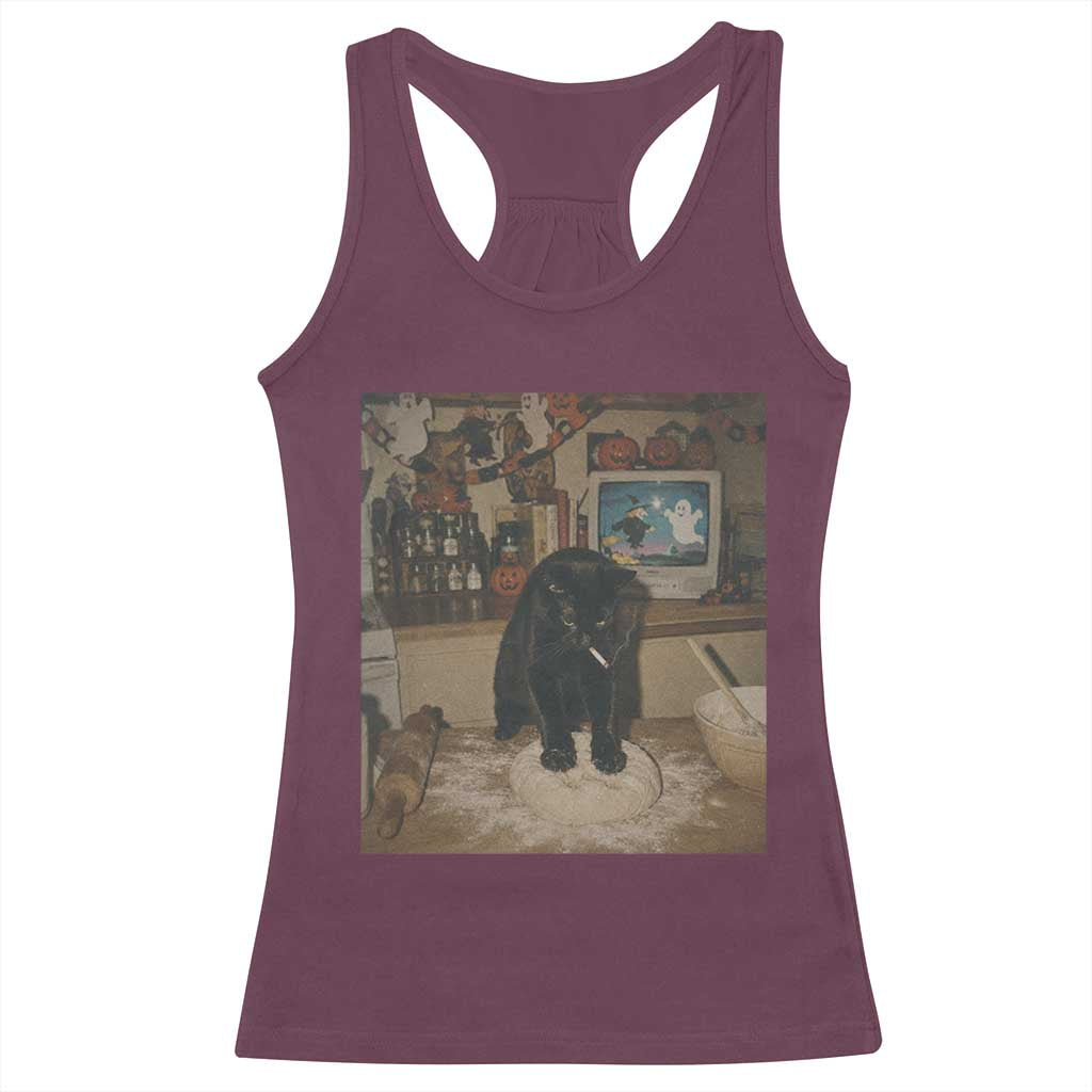 Spooky Biscuits Bakery Racerback Tank Top Funny Black Cat Halloween Gift