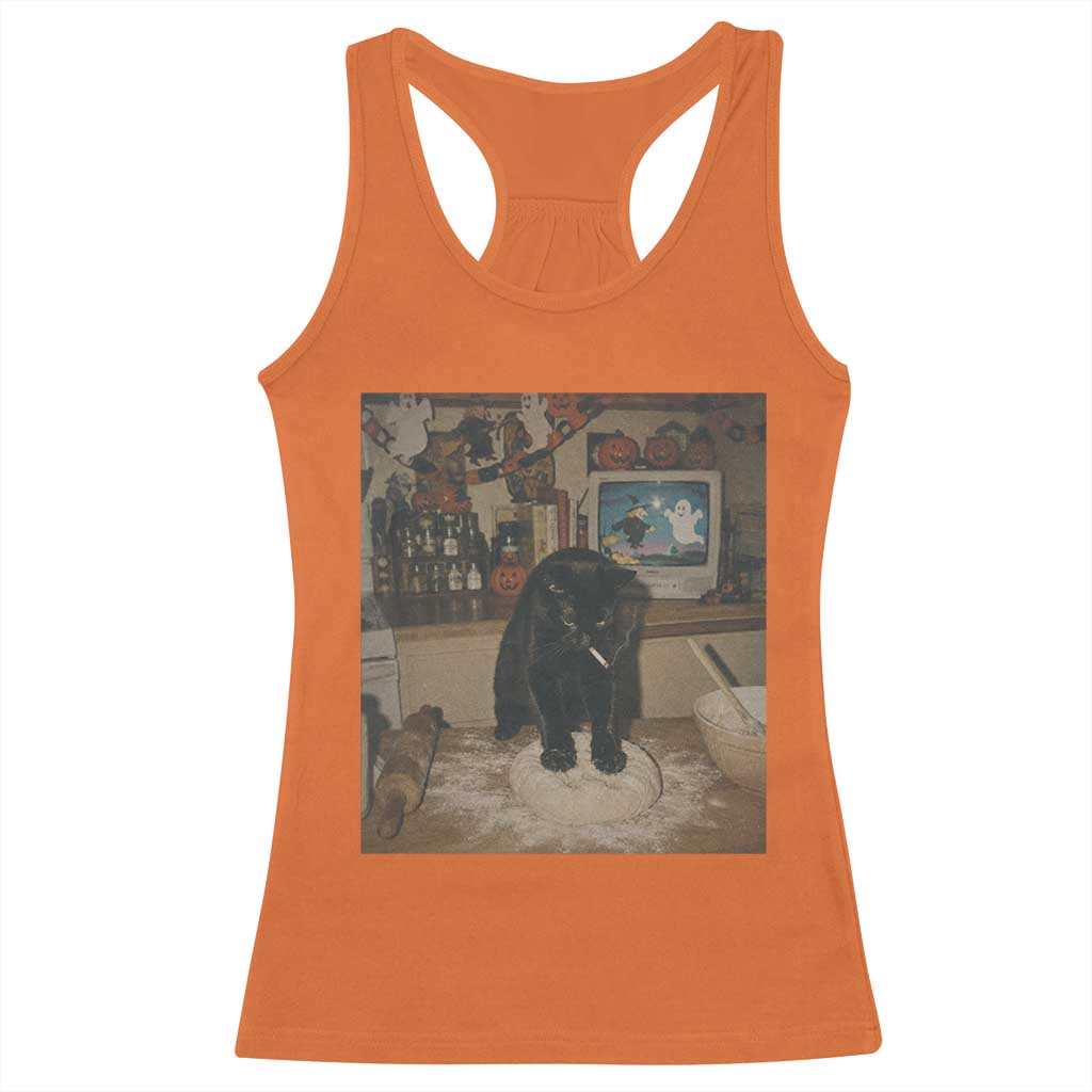Spooky Biscuits Bakery Racerback Tank Top Funny Black Cat Halloween Gift
