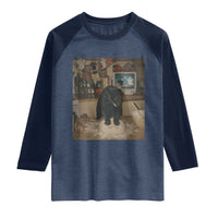 Spooky Biscuits Bakery Raglan Shirt Funny Black Cat Halloween Gift