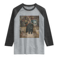Spooky Biscuits Bakery Raglan Shirt Funny Black Cat Halloween Gift