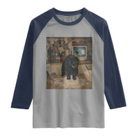 Spooky Biscuits Bakery Raglan Shirt Funny Black Cat Halloween Gift