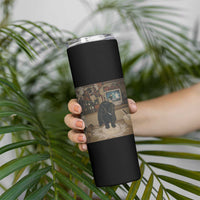 Spooky Biscuits Bakery Skinny Tumbler Funny Black Cat Halloween Gift
