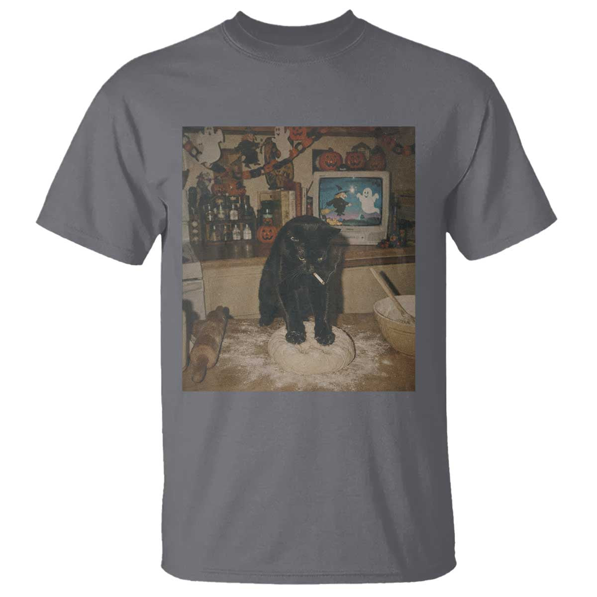 Spooky Biscuits Bakery T Shirt Funny Black Cat Halloween Gift