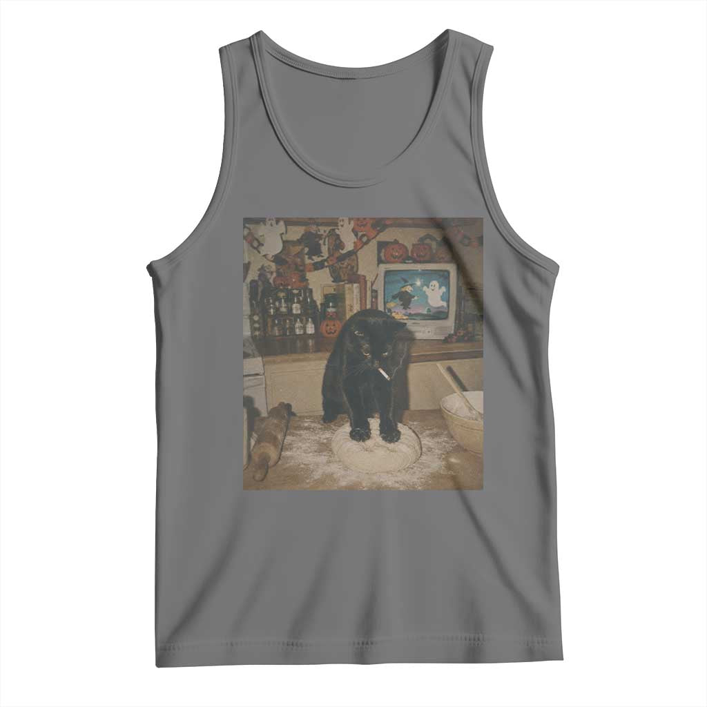 Spooky Biscuits Bakery Tank Top Funny Black Cat Halloween Gift