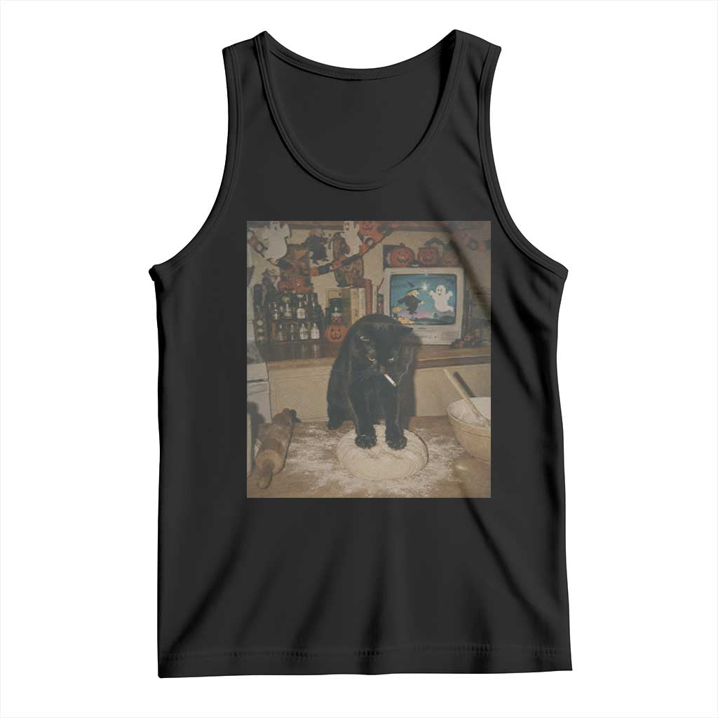 Spooky Biscuits Bakery Tank Top Funny Black Cat Halloween Gift