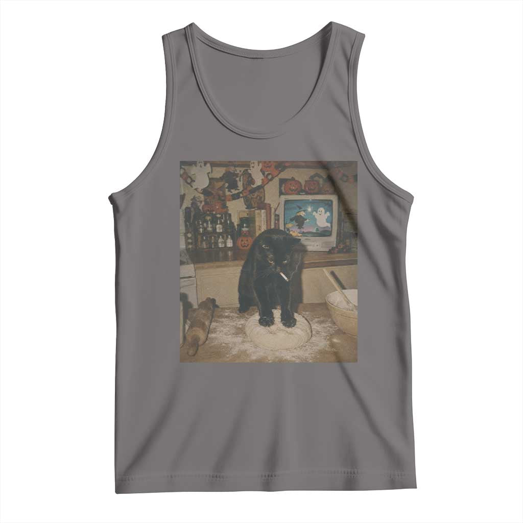 Spooky Biscuits Bakery Tank Top Funny Black Cat Halloween Gift