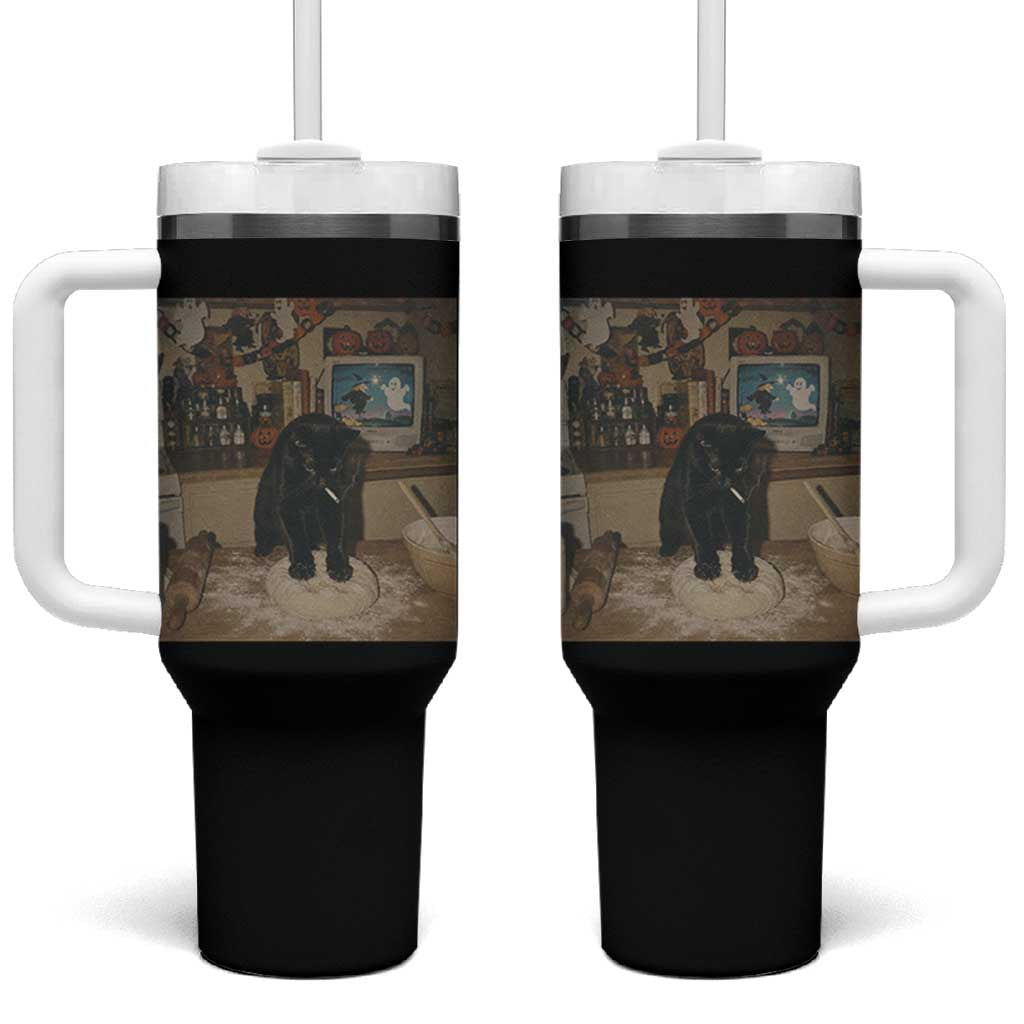 Spooky Biscuits Bakery Tumbler With Handle Funny Black Cat Halloween Gift
