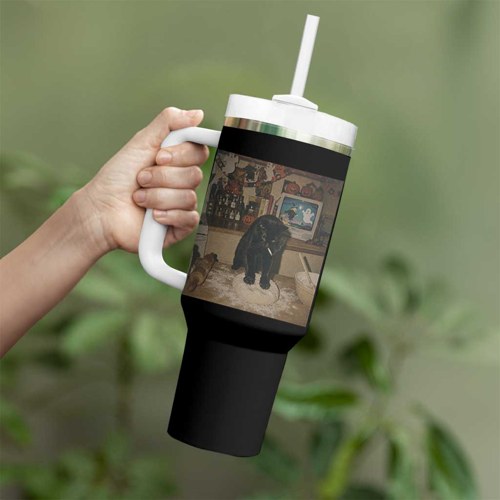 Spooky Biscuits Bakery Tumbler With Handle Funny Black Cat Halloween Gift
