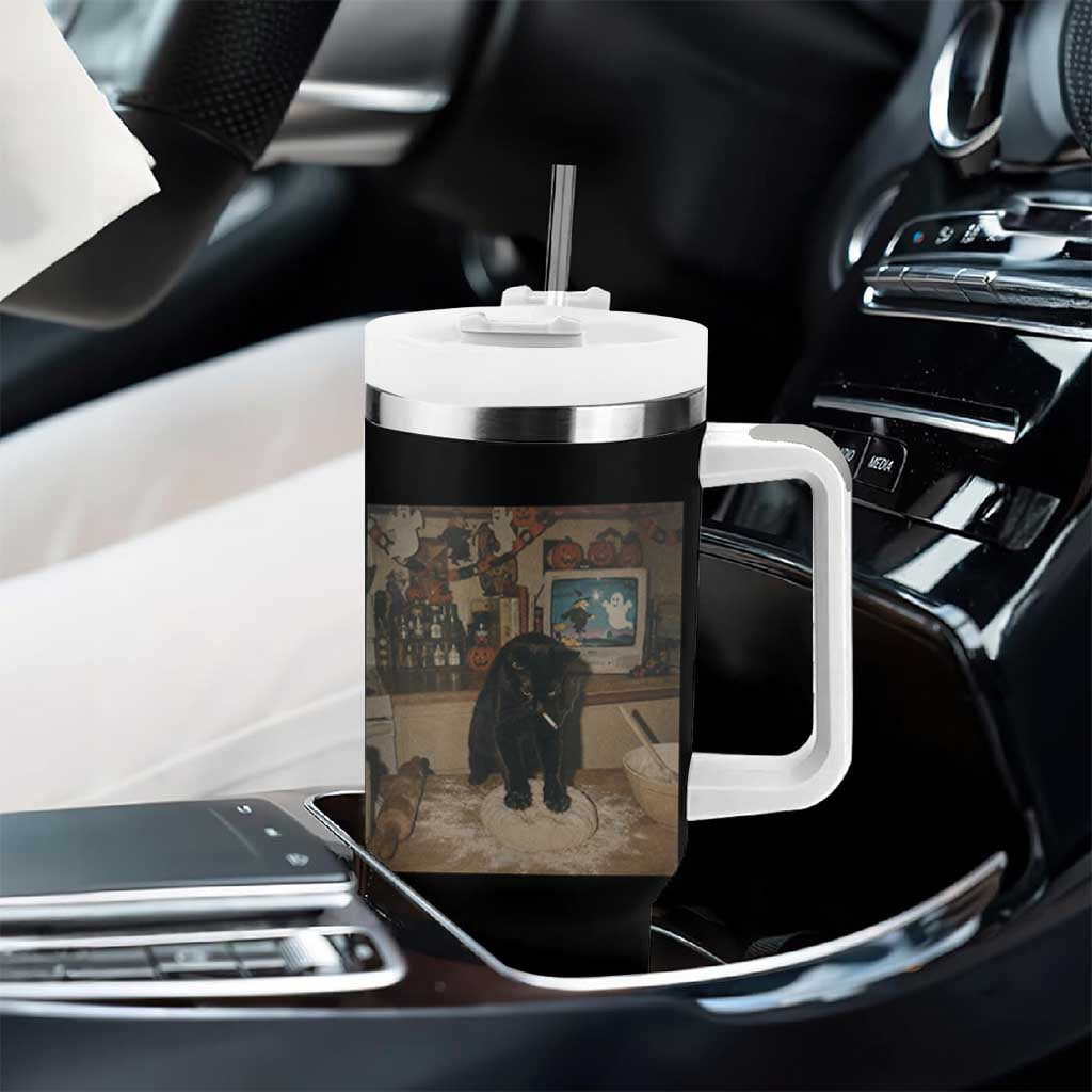 Spooky Biscuits Bakery Tumbler With Handle Funny Black Cat Halloween Gift