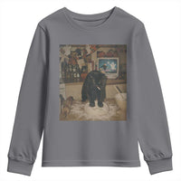 Spooky Biscuits Bakery Youth Sweatshirt Funny Black Cat Halloween Gift