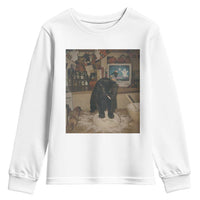 Spooky Biscuits Bakery Youth Sweatshirt Funny Black Cat Halloween Gift