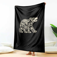Bear Native Formline Art Salish Haida Tlingit Pacific Animal Throw Blanket