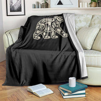 Bear Native Formline Art Salish Haida Tlingit Pacific Animal Throw Blanket