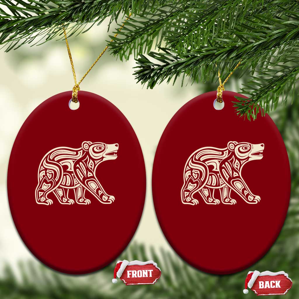 Bear Native Formline Art Salish Haida Tlingit Pacific Animal Ceramic Ornament