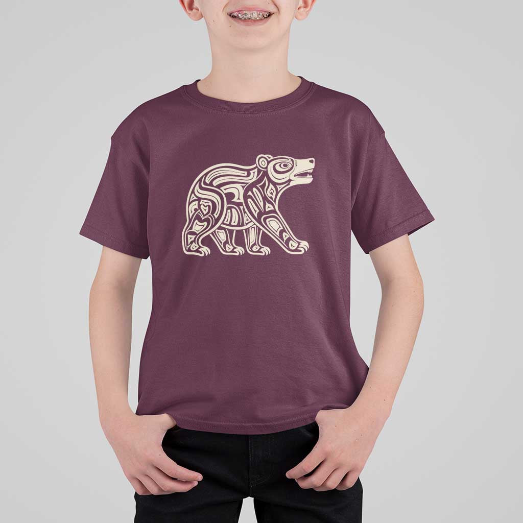 Bear Native Formline Art Salish Haida Tlingit Pacific Animal T Shirt For Kid