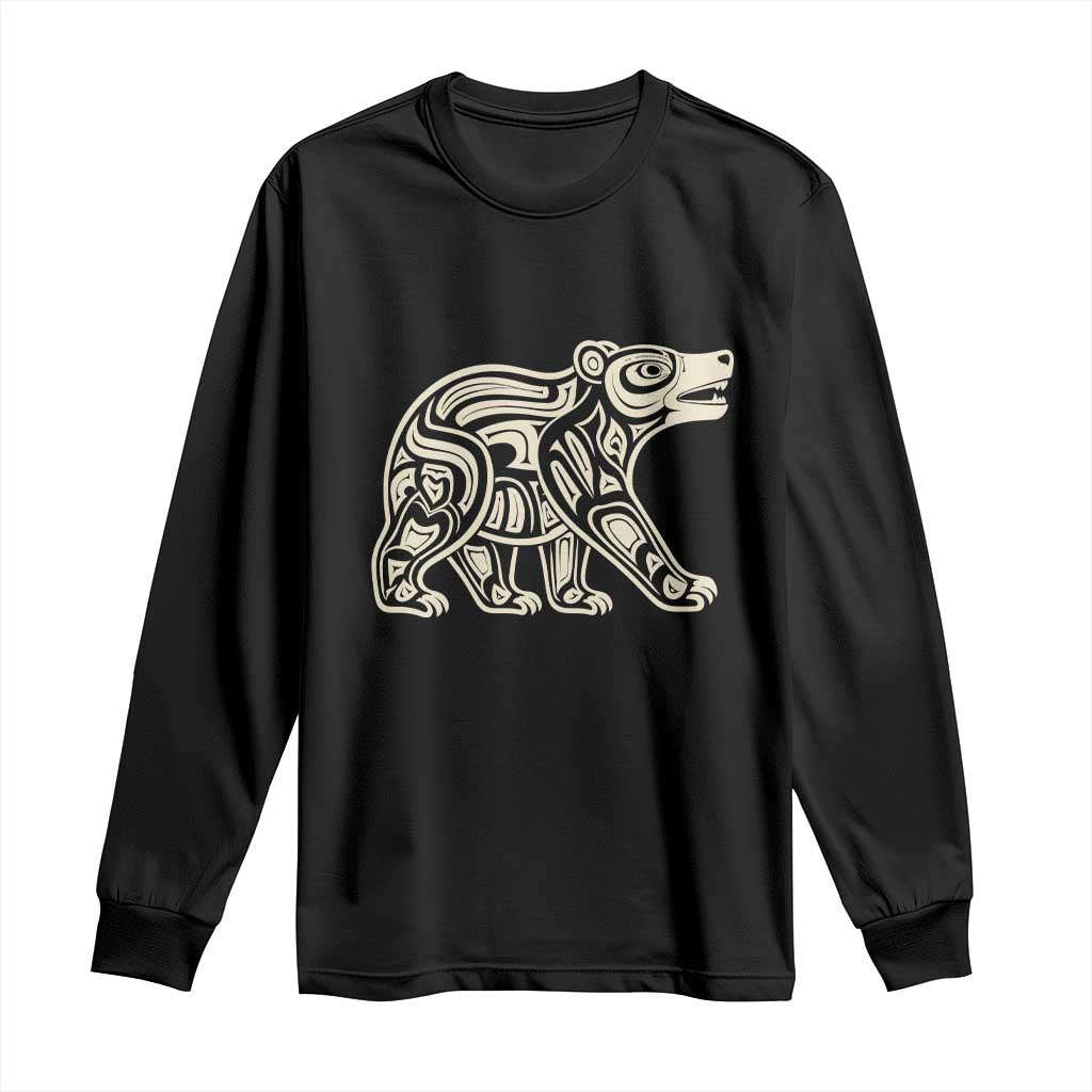 Bear Native Formline Art Salish Haida Tlingit Pacific Animal Long Sleeve Shirt