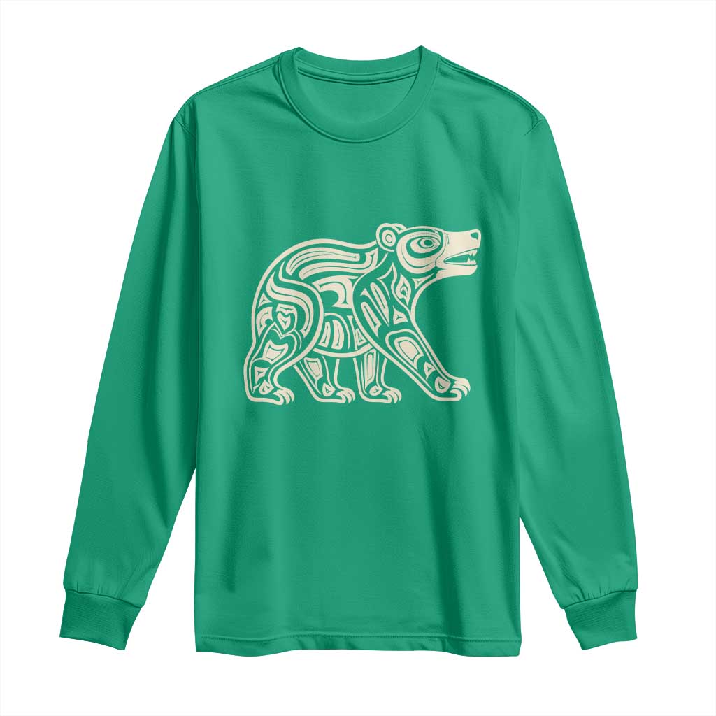 Bear Native Formline Art Salish Haida Tlingit Pacific Animal Long Sleeve Shirt