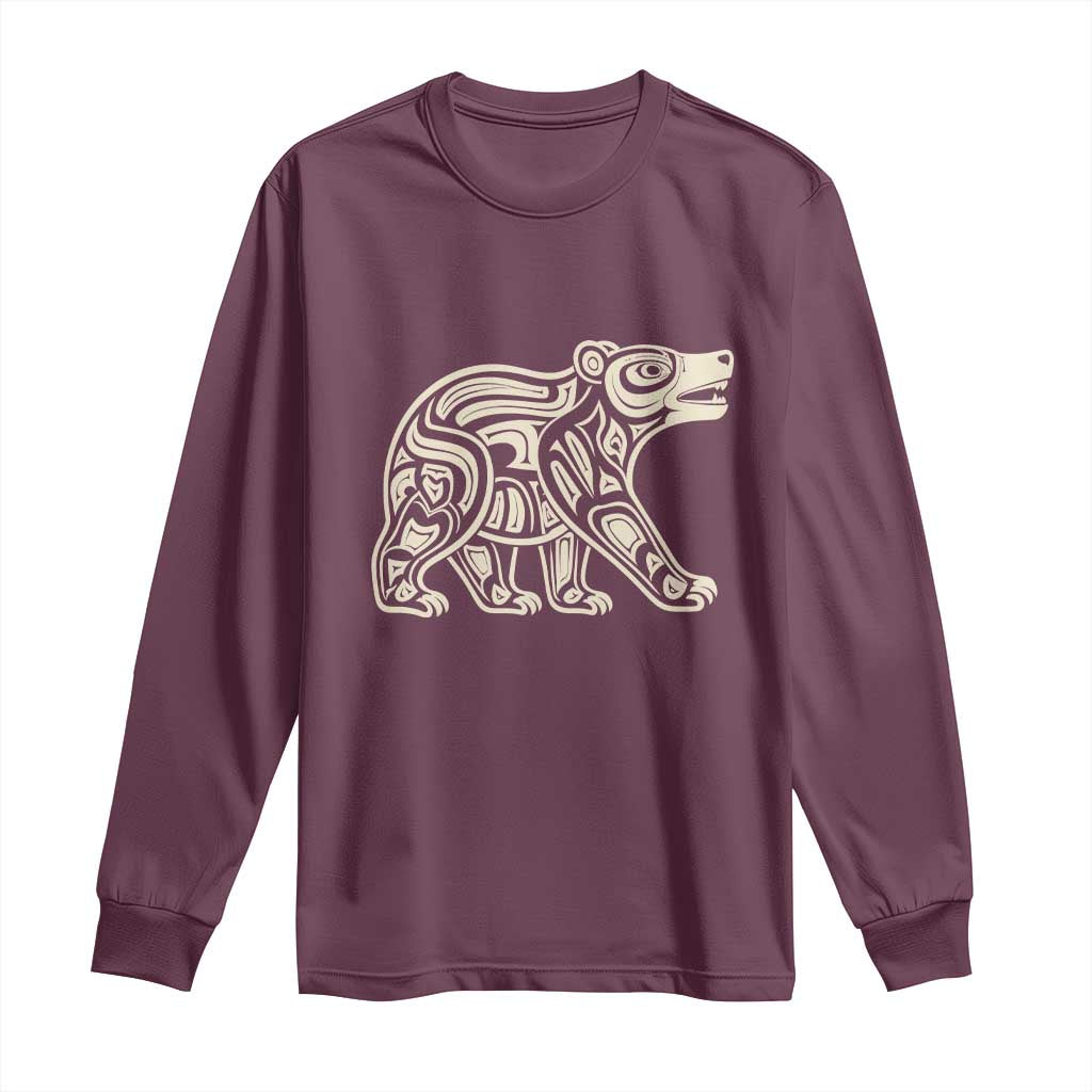 Bear Native Formline Art Salish Haida Tlingit Pacific Animal Long Sleeve Shirt