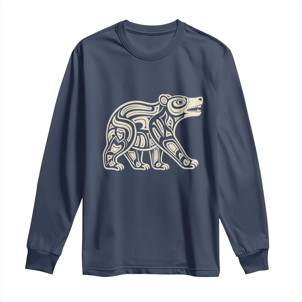 Bear Native Formline Art Salish Haida Tlingit Pacific Animal Long Sleeve Shirt