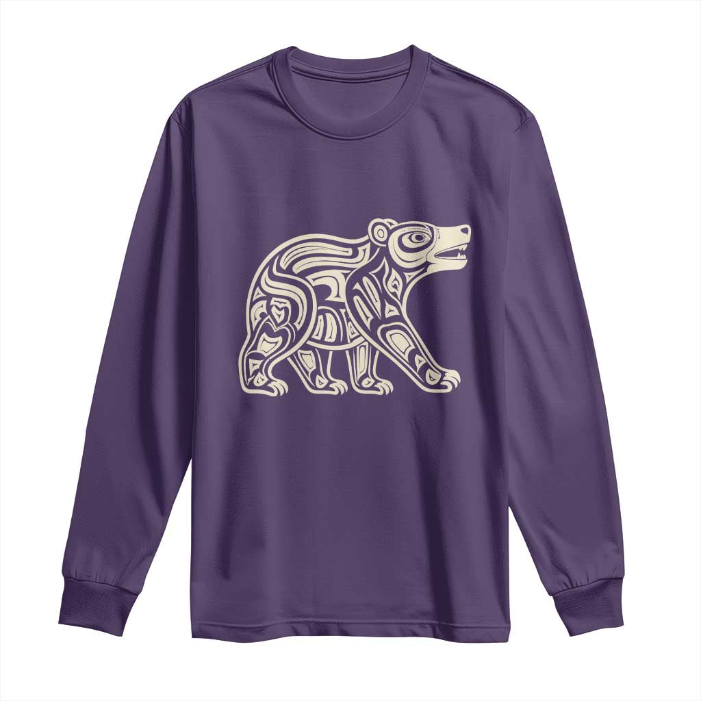 Bear Native Formline Art Salish Haida Tlingit Pacific Animal Long Sleeve Shirt