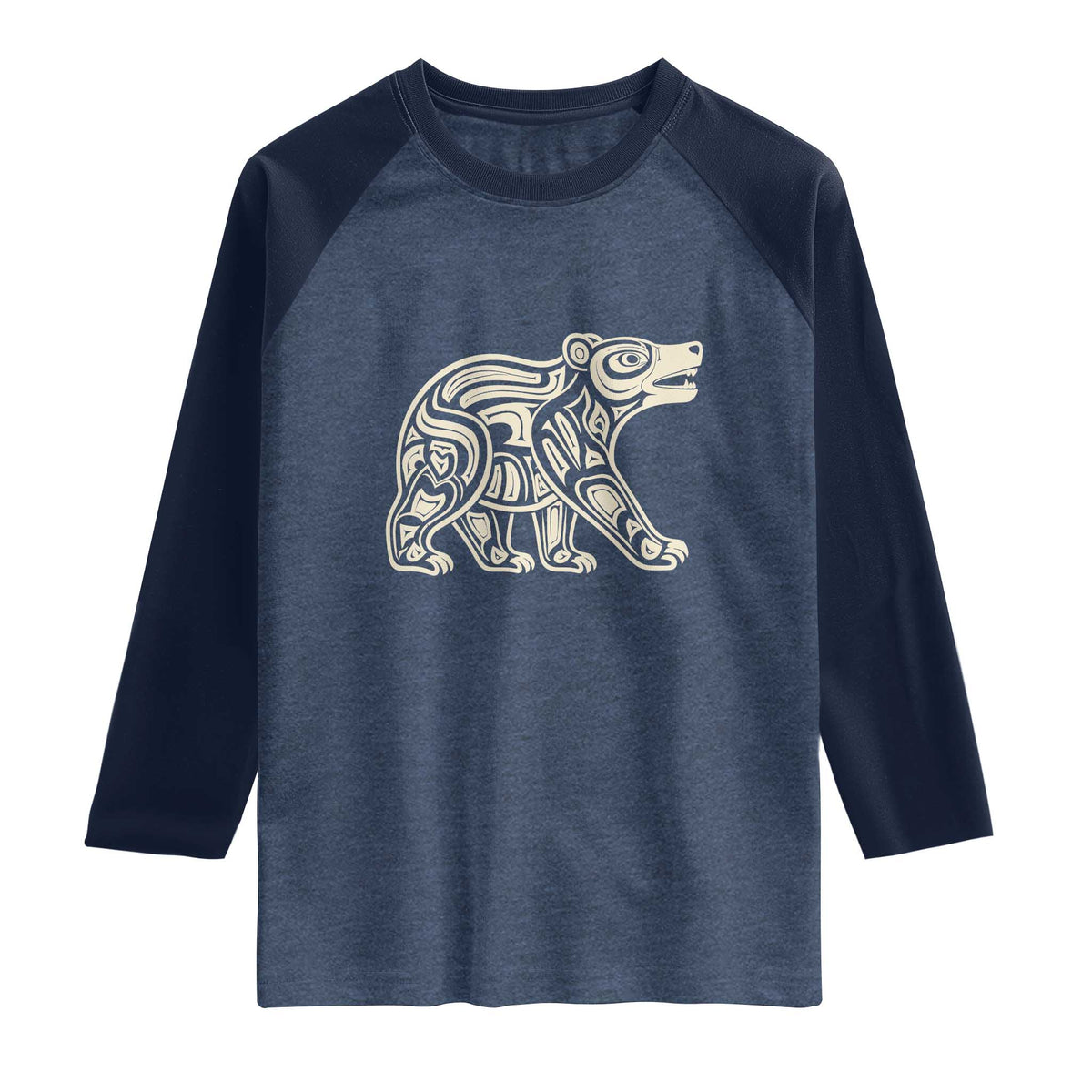 Bear Native Formline Art Salish Haida Tlingit Pacific Animal Raglan Shirt