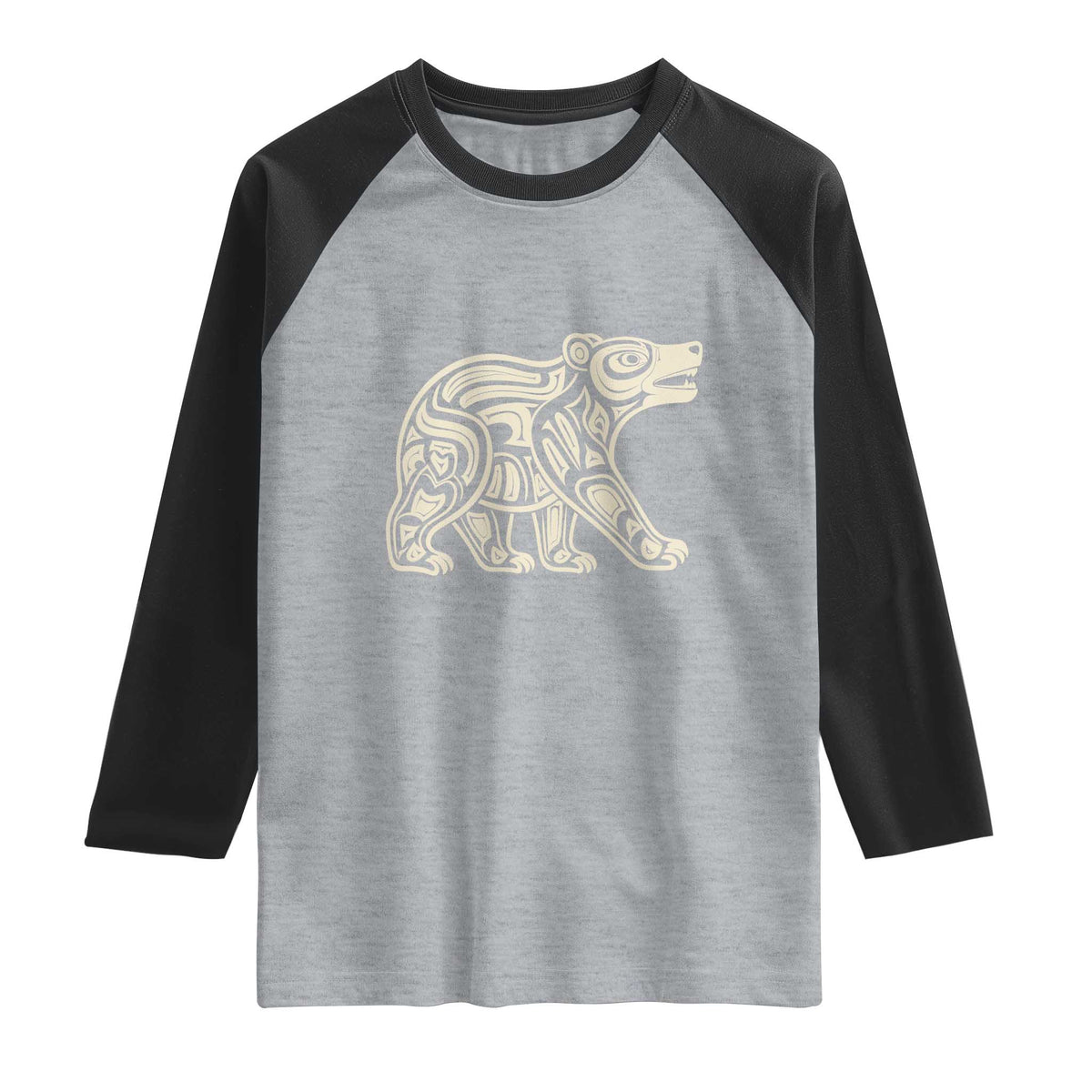Bear Native Formline Art Salish Haida Tlingit Pacific Animal Raglan Shirt
