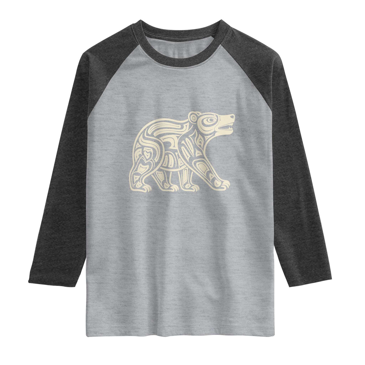 Bear Native Formline Art Salish Haida Tlingit Pacific Animal Raglan Shirt