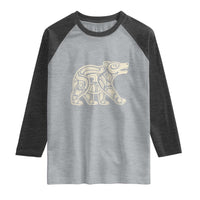 Bear Native Formline Art Salish Haida Tlingit Pacific Animal Raglan Shirt