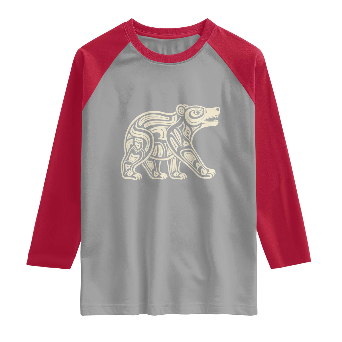 Bear Native Formline Art Salish Haida Tlingit Pacific Animal Raglan Shirt