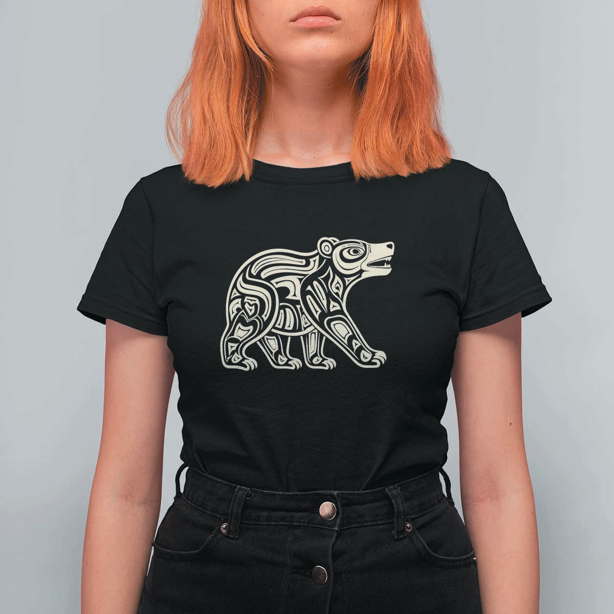 Bear Native Formline Art Salish Haida Tlingit Pacific Animal T Shirt For Women