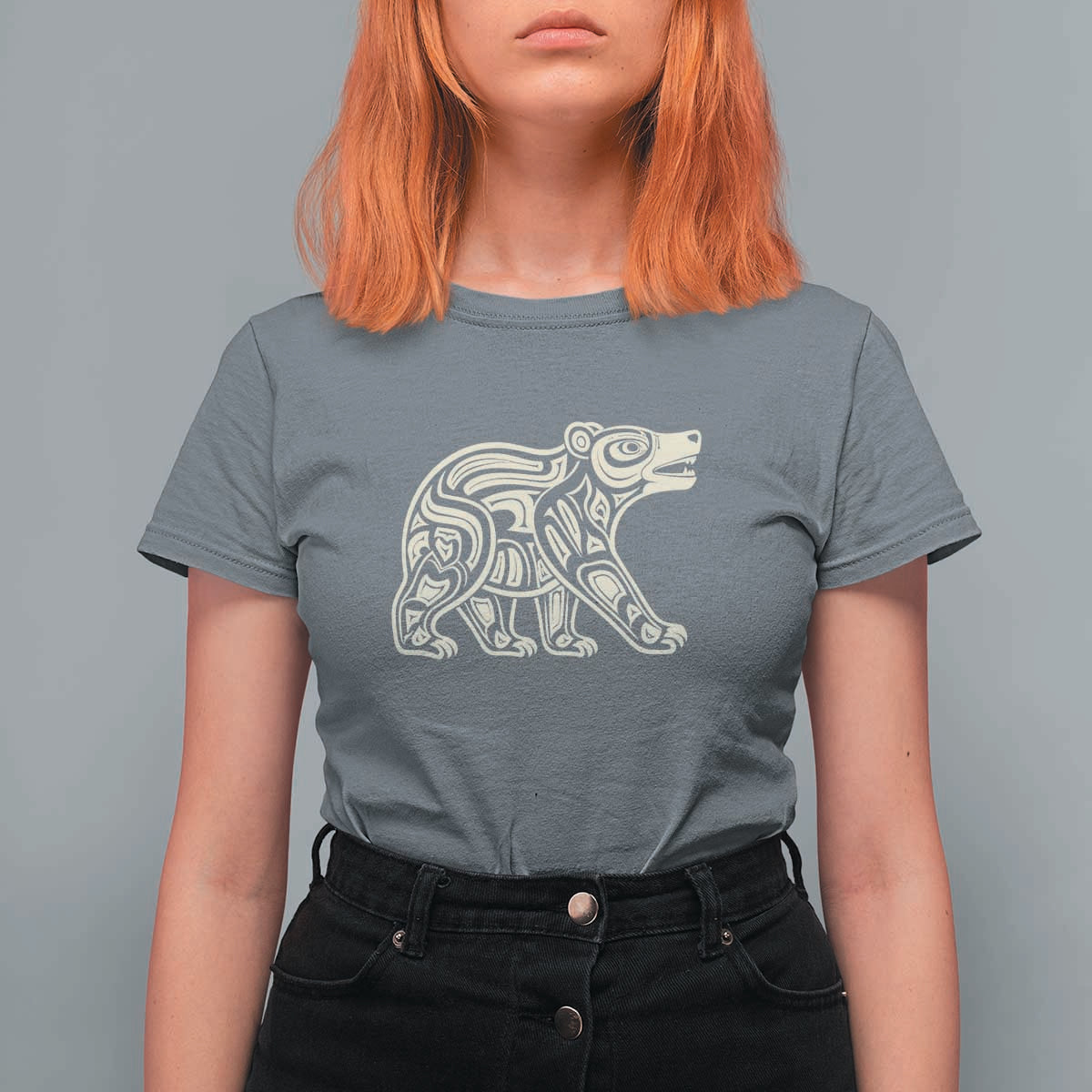 Bear Native Formline Art Salish Haida Tlingit Pacific Animal T Shirt For Women