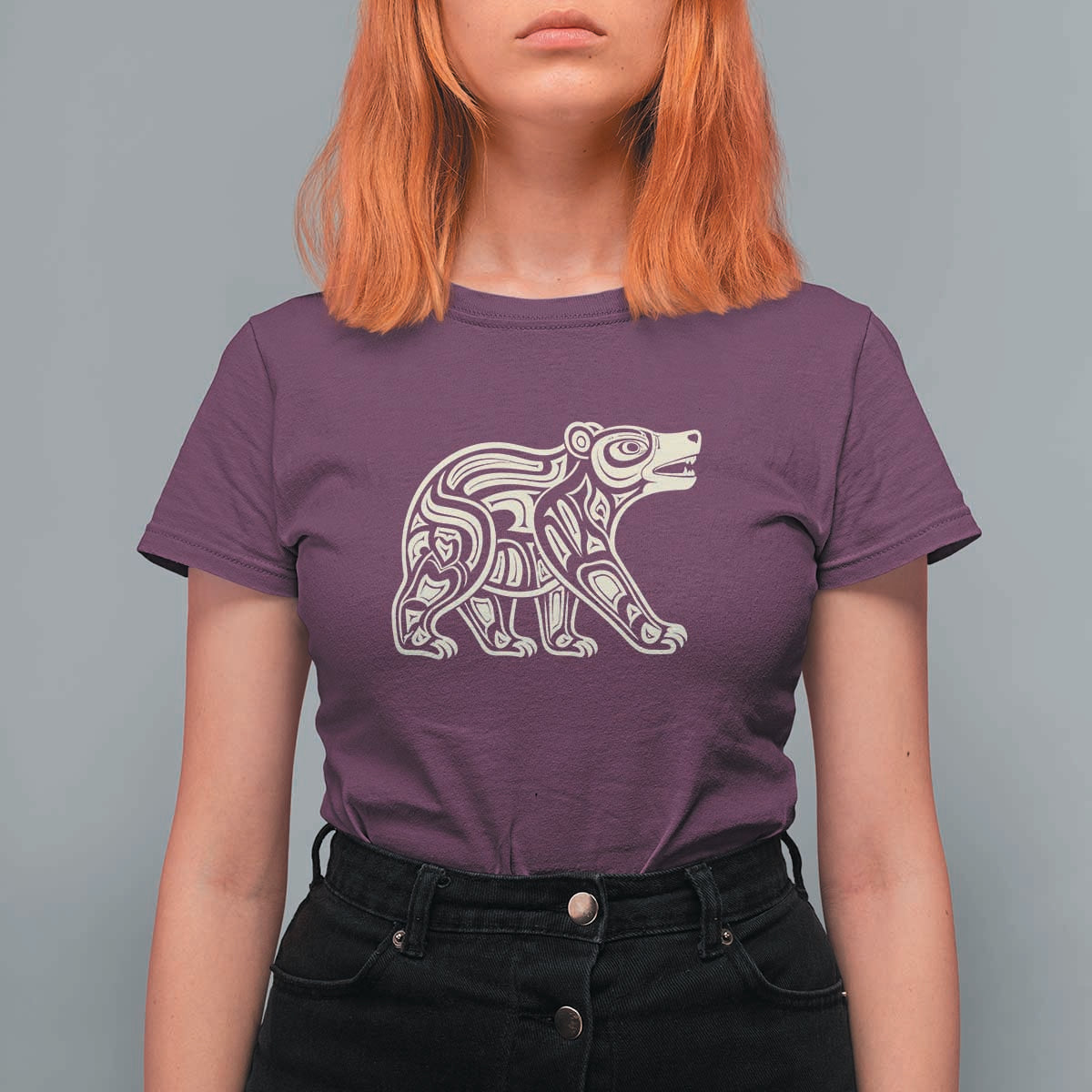 Bear Native Formline Art Salish Haida Tlingit Pacific Animal T Shirt For Women