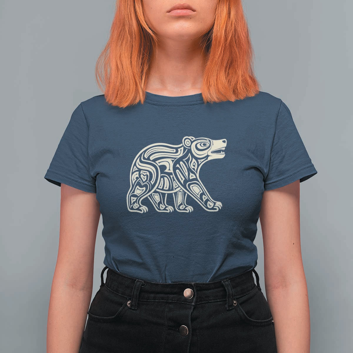 Bear Native Formline Art Salish Haida Tlingit Pacific Animal T Shirt For Women