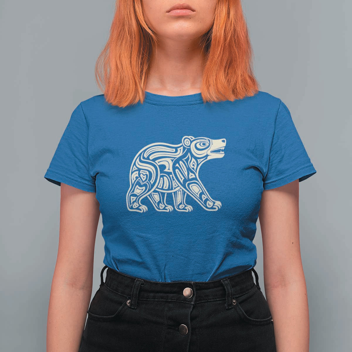 Bear Native Formline Art Salish Haida Tlingit Pacific Animal T Shirt For Women