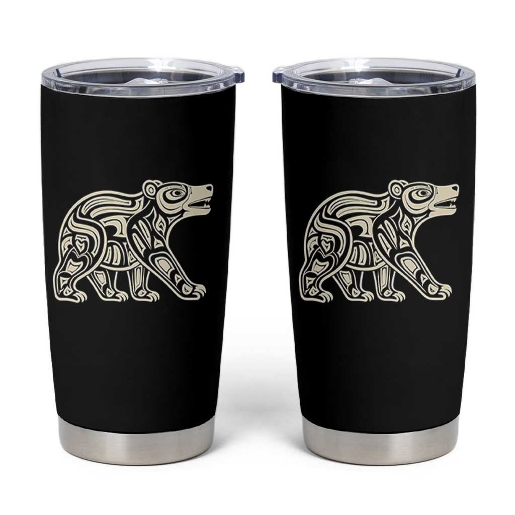 Bear Native Formline Art Salish Haida Tlingit Pacific Animal Tumbler Cup