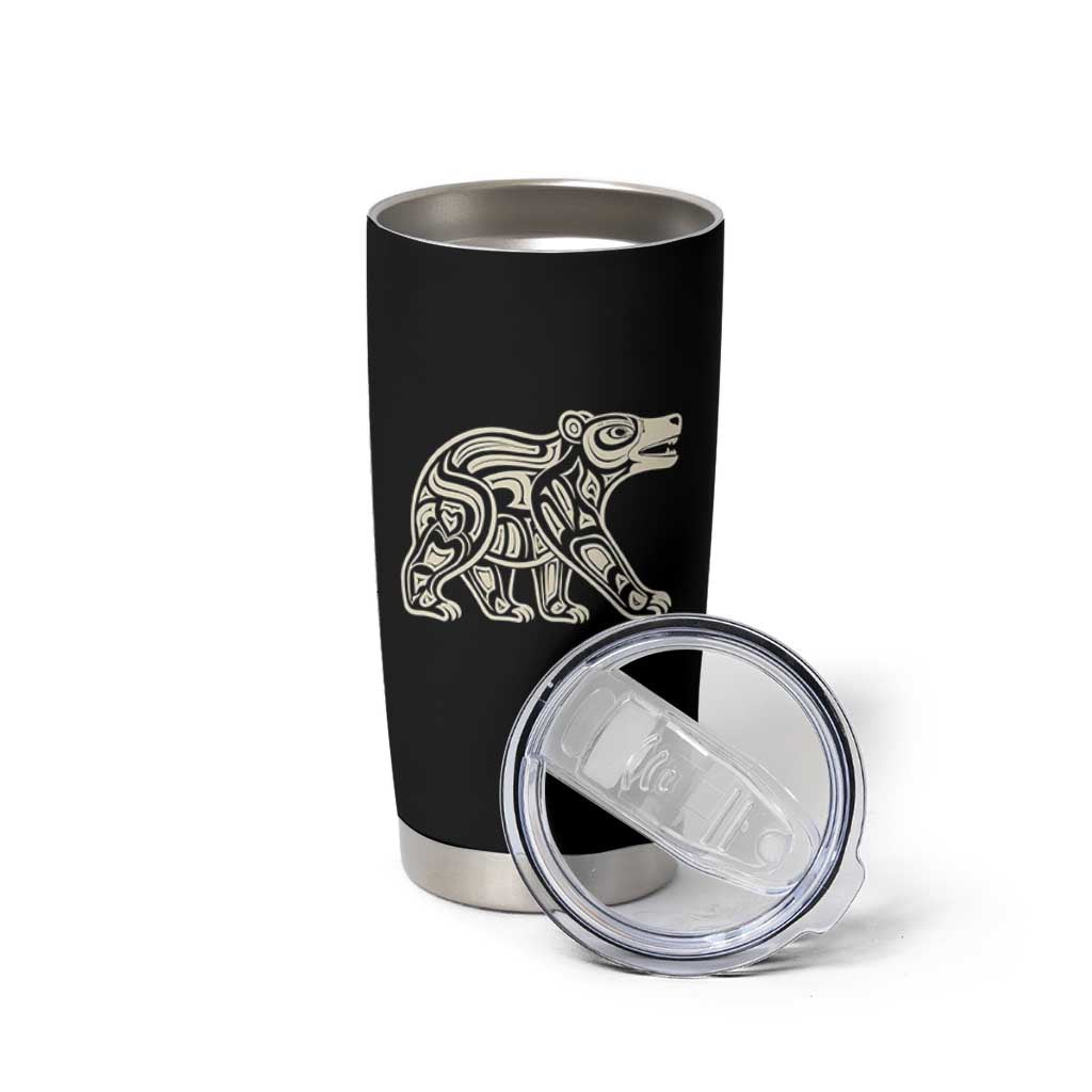 Bear Native Formline Art Salish Haida Tlingit Pacific Animal Tumbler Cup
