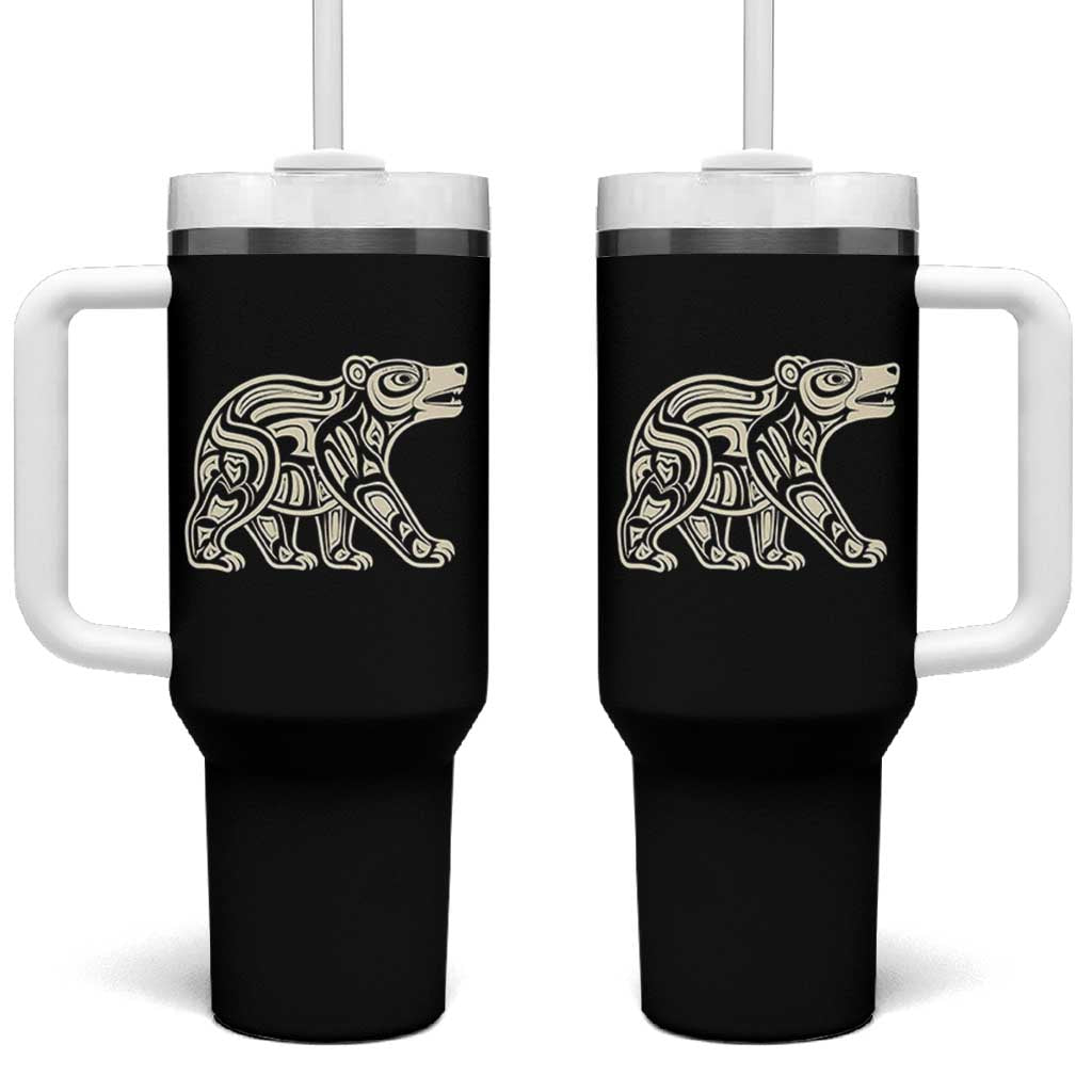 Bear Native Formline Art Salish Haida Tlingit Pacific Animal Tumbler With Handle
