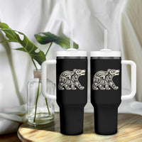 Bear Native Formline Art Salish Haida Tlingit Pacific Animal Tumbler With Handle