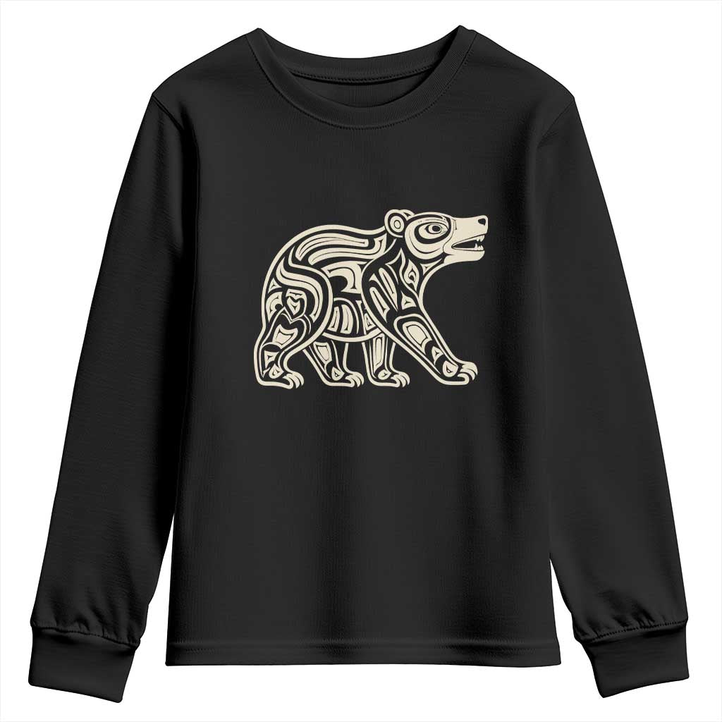 Bear Native Formline Art Salish Haida Tlingit Pacific Animal Youth Sweatshirt