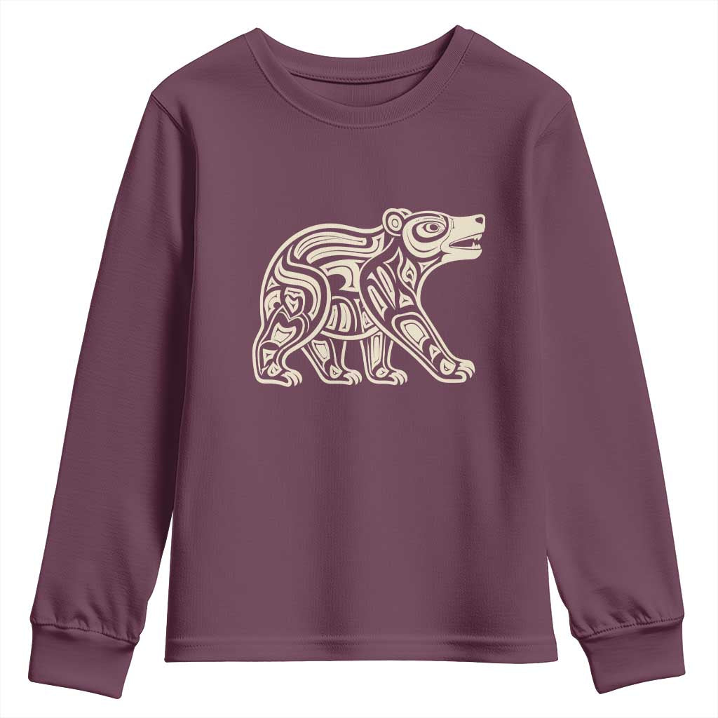 Bear Native Formline Art Salish Haida Tlingit Pacific Animal Youth Sweatshirt