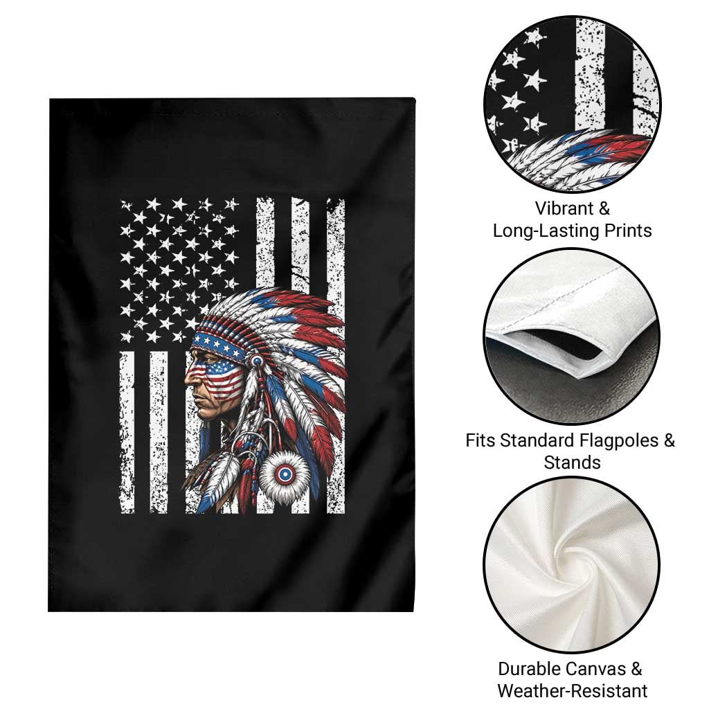 Indigenous People Tribal CG Native American Indian Chief American USA Flag Garden Flag