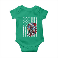 Indigenous People Tribal CG Native American Indian Chief American USA Flag Baby Onesie