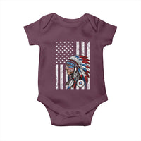 Indigenous People Tribal CG Native American Indian Chief American USA Flag Baby Onesie