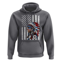 Indigenous People Tribal CG Native American Indian Chief American USA Flag Hoodie