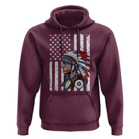 Indigenous People Tribal CG Native American Indian Chief American USA Flag Hoodie