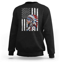 Indigenous People Tribal CG Native American Indian Chief American USA Flag Sweatshirt