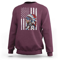 Indigenous People Tribal CG Native American Indian Chief American USA Flag Sweatshirt